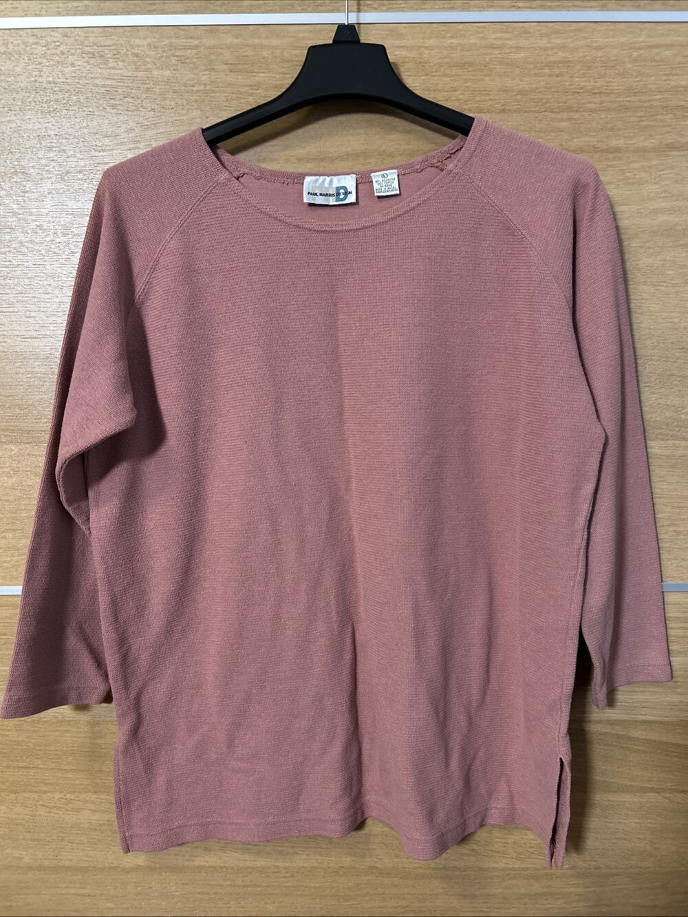Paul Harris Design Women’s Size L Rose Pink 3/4 Sleeve Woven Tunic Shirt
